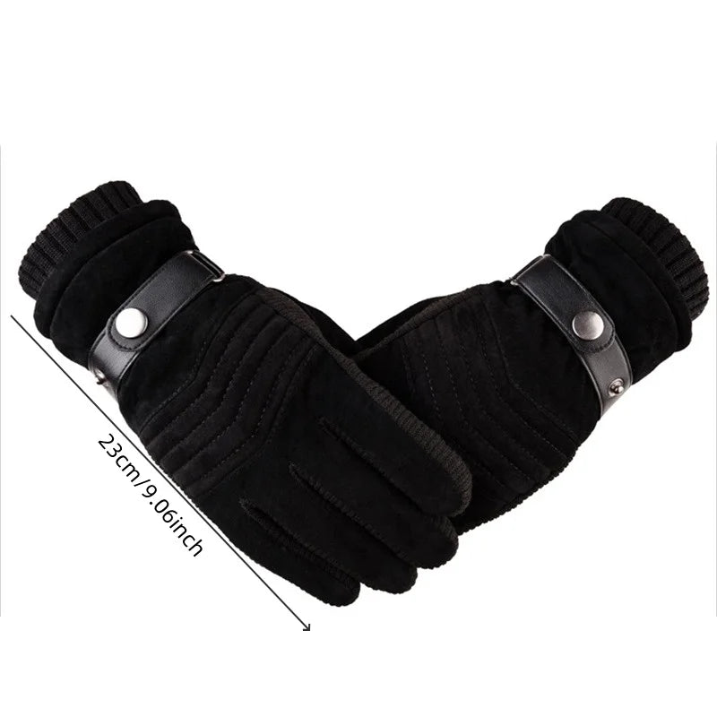 Touch Screen Winter Warm Men's Gloves Genuine Leather Casual Gloves Mittens for Men Outdoor Sport Full Finger Glove  Amaijoin