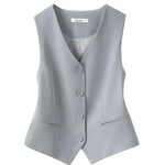 Load image into Gallery viewer, 2024 Summer V-Neck Vest Women Thin Loose Waistcoat Single Breasted Sleeveless Blazer Female Slim Short Vest Femme Slim Buttons  Amaijoin
