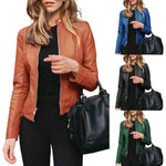 Load image into Gallery viewer, Fashion Women Outwear Jacket Suit Coat Autumn Winter Short Faux Leather Clothes  Amaijoin
