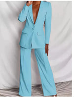 Load image into Gallery viewer, 2024 Women&#39;s Formal Office 2PCS Sets Solid Blazer Suits and Pants Sets Slim Fit Women&#39;s Pants Suits Sets Temperament Tracksuits  Amaijoin
