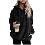 Load image into Gallery viewer, Winter Women Long Sleeve Fleece Hooded Sweatshirt Pullover Warm Jumper Sweaters With 1/4 Zip  Amaijoin
