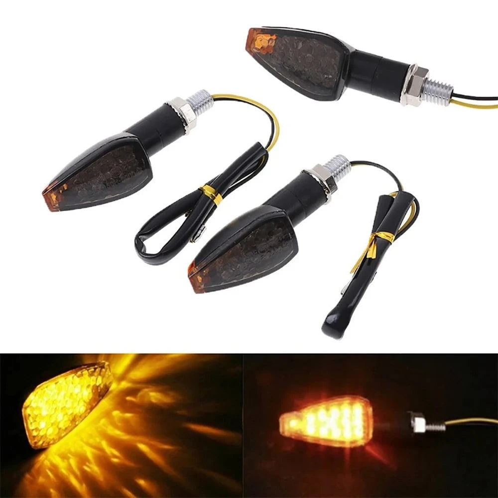 2pcs 12V/24V Motorcycle Turn Signals Turn Signal Light 14LED Turn Signal Indicator Amber Light Blinker LED turn signal light  Amaijoin