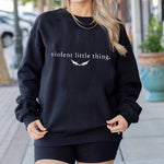 Load image into Gallery viewer, Violent Little Thing Sweatshirt Women Fourth Thing Book Quote Graphic Sweatshirts Basgiath War Collage Dark Academia Hoodie  Amaijoin
