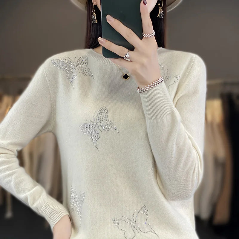 2024 New Cashmere Sweater Women O-Neck Fashion Pullover Winter And Autumn Basic Cashmere Sweater Women  Amaijoin