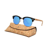 Load image into Gallery viewer, Kenbo Half Frame Polarized Wood Sunglasses With Case Man Woman Luxury Brand Designer Sun Glasses Male Retro Rivet Mirror Eyewear  Amaijoin
