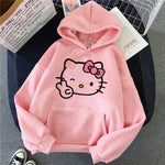 Load image into Gallery viewer, Women 90s Y2k 2000s Hoodies Hello Kitty Hip Hop Hoodie Sanrio Sweatshirt Clothes Tops Sweatshirt Clothing Streetwear  Amaijoin
