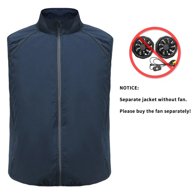 Men Summer Air Conditioning Clothing Fan Cooling Vest 2022 New USB Charging Cooling Sport Man Outdoor Solid Color Coat Plus Size  Amaijoin