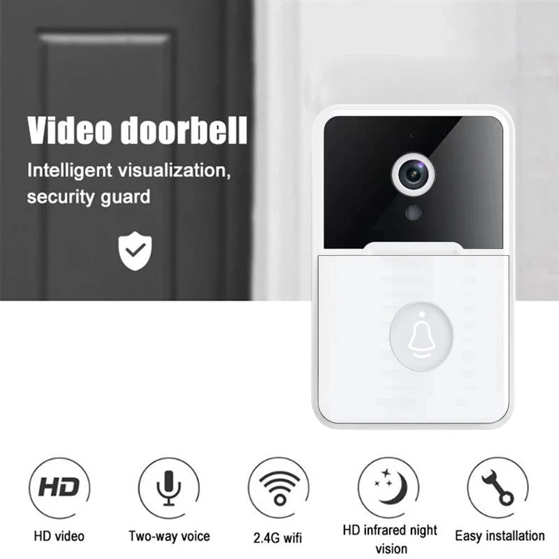 WiFi Video Doorbell Smart Home Door Bell 2.4Ghz Wireless App Remote Language Intercom Rechargeable HD Camera Visual Doorbell  Amaijoin