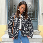 Load image into Gallery viewer, PB&amp;ZA 2024 Spring New Women&#39;s Fashion and Elegance Short and Versatile Printed Quilted Round Face Jacket Coat  Amaijoin
