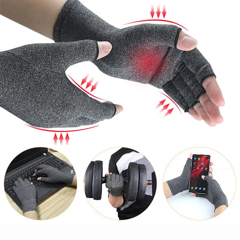 Relieve Hand Discomfort with 1pair Fingerless Compression Gloves  Amaijoin