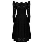 Load image into Gallery viewer, Women&#39;s Dresses Summer Dresses Hollow Out Long-Sleeve Waist A-Line Big Swing Lace with Lining Dress Flowy Dresses  Amaijoin
