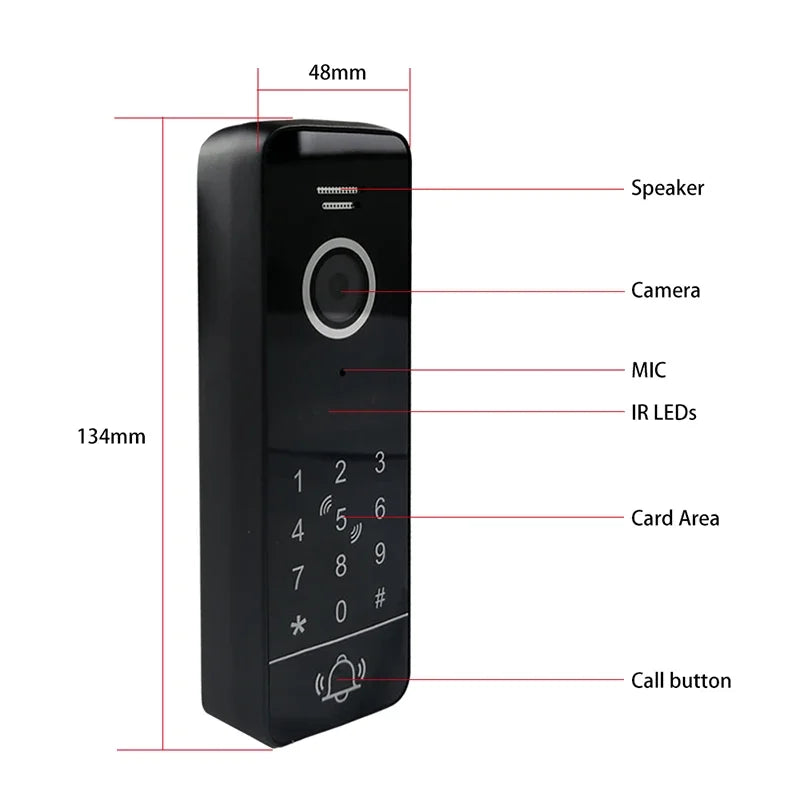 1080P System  7 Inch Tuya Video intercom Wireless WiFi password Door Home Video Doorbell With RFID Unlock Motion Detection  Amaijoin