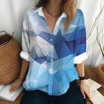 Load image into Gallery viewer, Autumn Women&#39;s Shirt Polo Collar Long Sleeve T-shirt Fashion Print Top Fashion Party Trend Women&#39;s Shirt Button Casual T-shirt  Amaijoin
