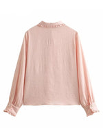 Load image into Gallery viewer, Tangada 2023 Women Pink Bow Loose Blouses Oversized Female Pearl Buttons Shirts Tops  4M260  Amaijoin
