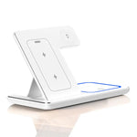 Load image into Gallery viewer, 30W LED Fast Wireless Charger Stand 3 in 1 Foldable Charging Station For iPhone 15 14 13 12 11 Apple Watch 9 8 7 6 5 Airpods Pro  Amaijoin
