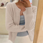 Load image into Gallery viewer, 2024 Spring Autumn New  Collar Sweater Design Sensibility Knitted Cardigan Top Unique Spring Knitwear Base Layer Top  Amaijoin
