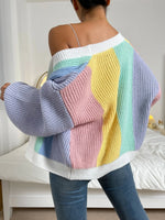 Load image into Gallery viewer, Qutie Colorblock Drop Shoulder Duster Cardigan  Amaijoin
