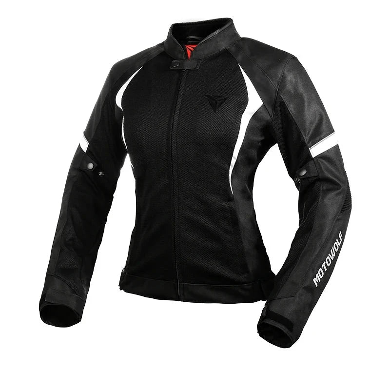 Motowolf Motorcycle Women Rider Riding Jacket Four Seasons Breathable Mesh Riding Suit Anti Drop Builtin With CE Protector  Amaijoin