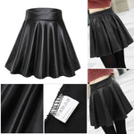 Load image into Gallery viewer, Women Faux Leather Skirts High Waist Elastic Mini High Waist Short Skirt Multipurpose For Skater Work Nightclub  Amaijoin
