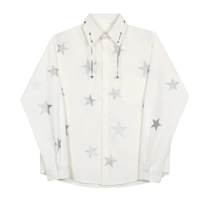 LUZHEN Casual Star Printed Long Sleeve Trendy Elegant Shirts Korean Luxury 2024 Spring Men's Stylish Tops Free Shipping LZ2641  Amaijoin