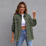 Load image into Gallery viewer, Ragged Torn Denim Lapel Jacket Women Autumn Winter Short Fashion Jacket  Pockets Blazer Solid Standard Overcoat Loose Streetwear  Amaijoin
