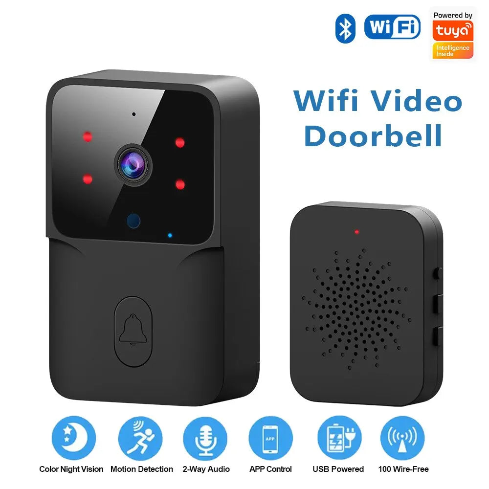 ONENUO WiFi Doorbell Home Tuya WiFi Wireless Doorbell DC AC Battery Powered Camera Bell with Alexa Google Doorbell Camera  Amaijoin