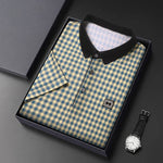 Carregue a imagem no visualizador da Galeria, New Men&#39;s Plaid Badge Short Sleeved POLO Shirt Summer Casual Top  Amaijoin
