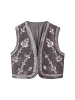 Load image into Gallery viewer, KAOPU ZA Women&#39;s Vintage beaded embroidered velvet vest top Jacket Women&#39;s casual spring vest coat  Amaijoin
