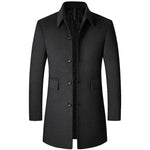 Load image into Gallery viewer, Male Woolen Coat Solid Color Slim Mid-Length Windbreaker Warm Wear-Resistant Men&#39;s Wool Coat Business Formal Wear Casual Jacket  Amaijoin
