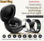 Carregue a imagem no visualizador da Galeria, 2024 NEW Smart Ring Military Grade Titanium Steel Shell Health Monitoring IP68 &amp; 5ATM Waterproof Multi-sport Modes ring R6  Amaijoin
