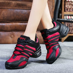 Carregue a imagem no visualizador da Galeria, Breathable Dance Sneakers Woman Man Black Red Air Mesh Split-sole Square Dance Salsa Dancing Shoes Girls Ladies Sports Shoes  Amaijoin
