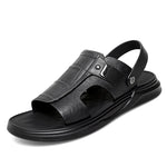 Load image into Gallery viewer, 2023 High Quality Half Drag Men&#39;s Sandals Leather Men Shoes Casual Comfortable Open Toe Sandals Soft Beach Footwear Male Shoes  Amaijoin
