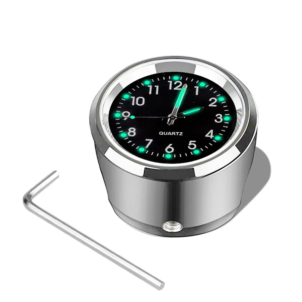 Universal Motorcycle Bike Handlebar Mount Quartz Watch Aluminum Luminous Clock Styling Waterproof Chrome Moto Accessories  Amaijoin