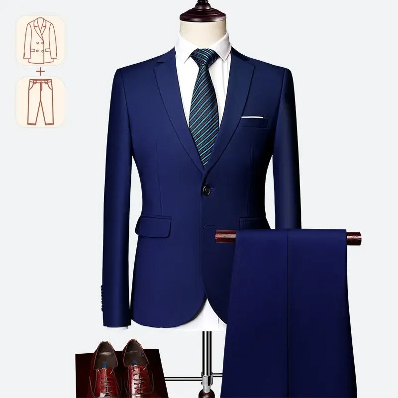 Men's Business Casual Suit for Weddings, Genuine Blazer, Vest and Pants, Big & Tall,Slim Fit Waistcoat, Dress Trousers, US Size  Amaijoin