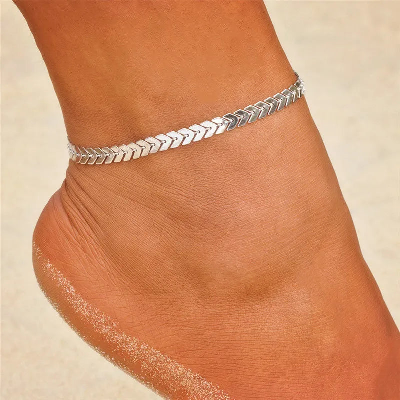 Modyle New Fashion Simple Heart Female Anklets Foot Jewelry Leg New Anklets On Foot Ankle Bracelets For Women Leg Chain Gifts  Amaijoin