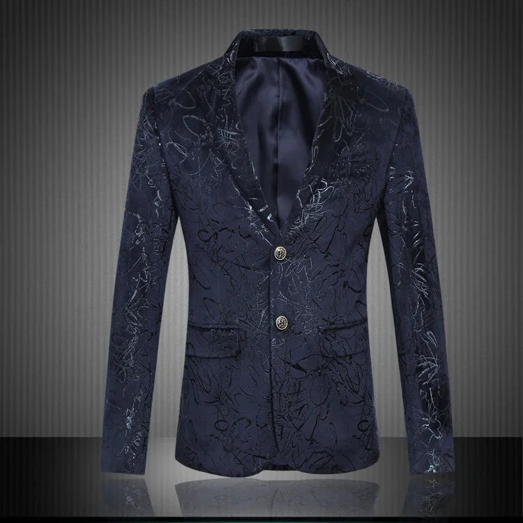 2023 Fashion New Men's Casual Boutique Business Holiday Flower Suit / Male Slim Floral Blazer Jacket Coat  Amaijoin