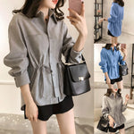 Load image into Gallery viewer, Women&#39;s Shirt 2024 Spring New Fashion Lapel Waisted Commuter Tops Shirt Solid Colour Large Size Casual Loose Blouse Shirt  Amaijoin
