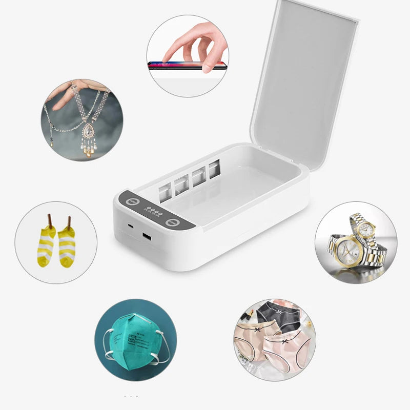 Disinfection Box UV 10w Multifunctional Mobile Phone Wireless Charger Disinfection Box Fully Sealed White Cleaning Box  Amaijoin