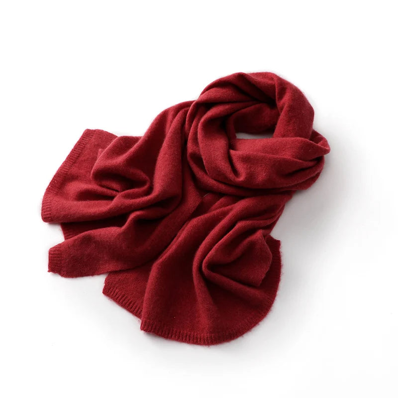 KOIJINSKY New 100% Cashmere180*45 180*40 Women's Knitted Scarf Autumn Soft Solid Scarf Winter Warm Solid Men's Scarf  Amaijoin