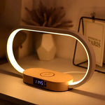 Load image into Gallery viewer, Multifunction Wireless Charger Pad Stand Clock LED Desk Lamp Night Light USB Port Fast Charging Station Dock for iPhone Samsung  Amaijoin
