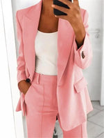 Load image into Gallery viewer, Fashionable Lapel Slim Cardigan Temperament Blazer for Women elegant suit jacket solid color spring autumn coat  Amaijoin
