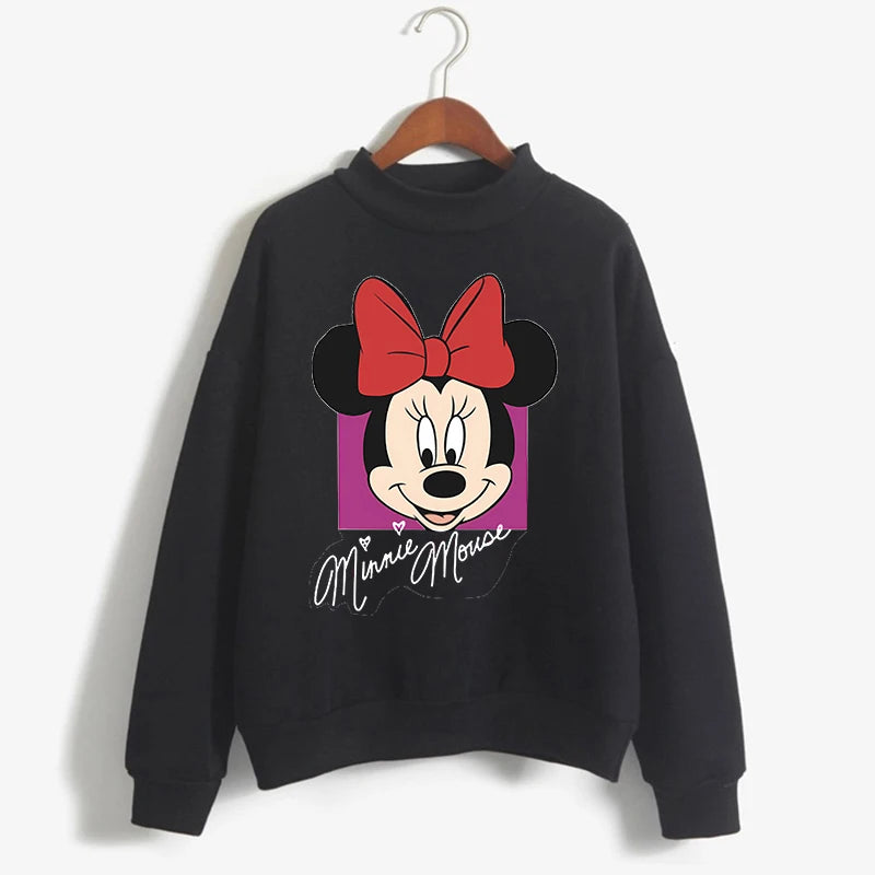 Fashion Hoodies Turtleneck Minnie Kawaii Cartoon  Anime Sweatshirt Disney Mickey Mouse Hoodie Clothes Girl Boy Top Sweatshirts  Amaijoin