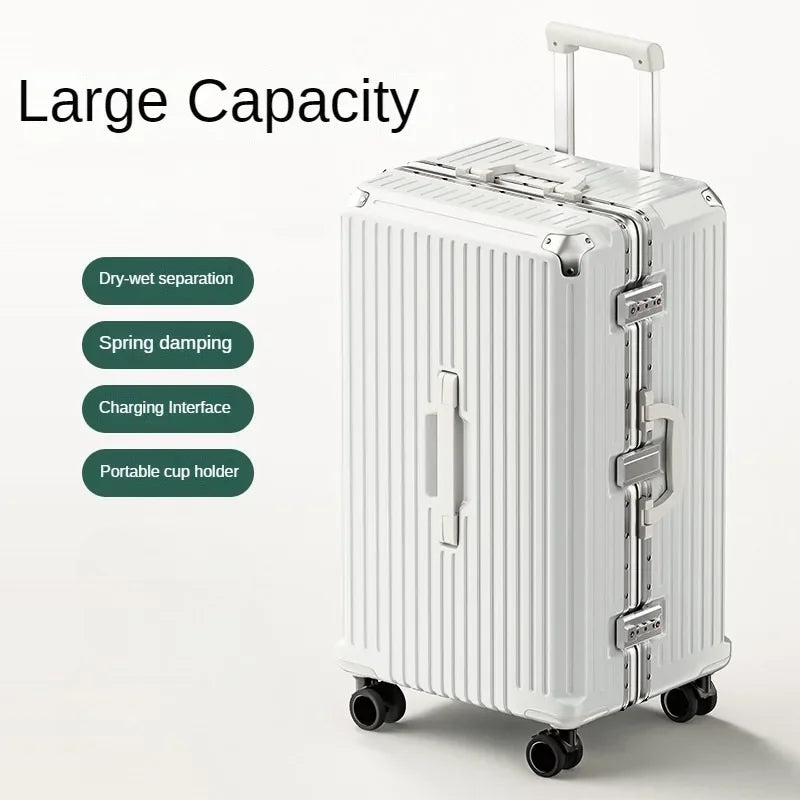 Rolling Luggage Travel Suitcase Large Capacity New Design Trunk Aluminum Frame Sturdy Suitcases Silent Universal Wheel luggage  Amaijoin