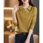 Load image into Gallery viewer, 2023 New Autumn and Winter Fashion Solid Color Contrast Knitted Bottom Shirt Temperament Commuter Button Casual Women&#39;s Sweater  Amaijoin
