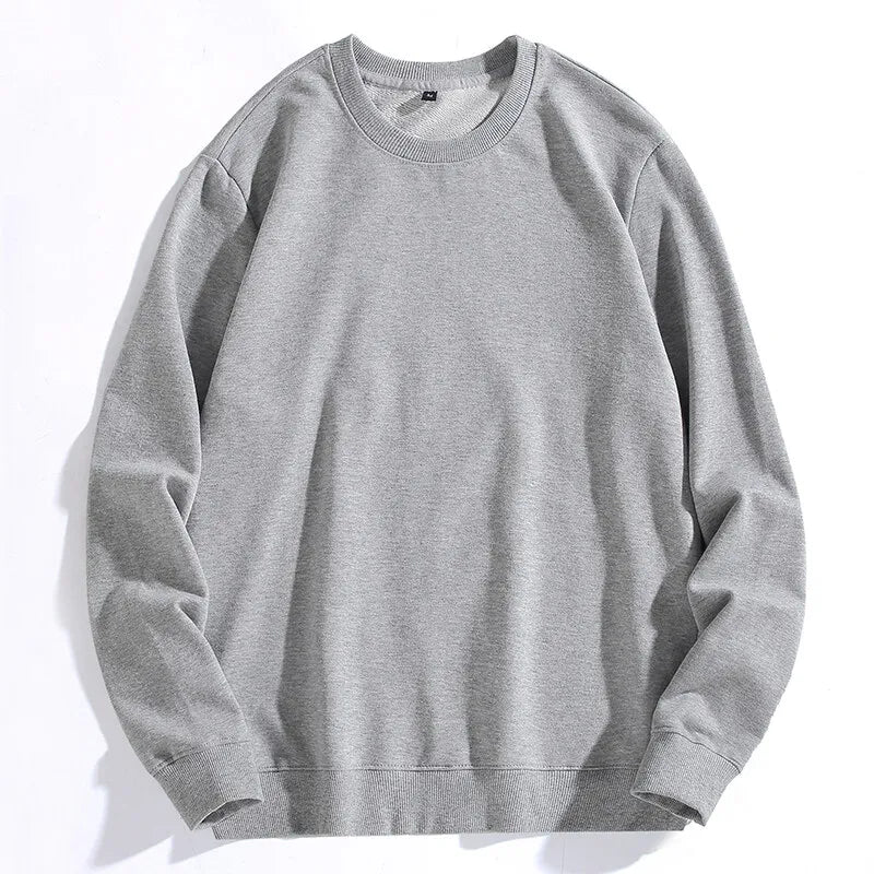 New Spring Autumn 100% Cotton Sweatshirt Men Pullover O Neck Tees Streetwear Couple Hoodies Sweatshirts Tops Mens Clothing 2024  Amaijoin