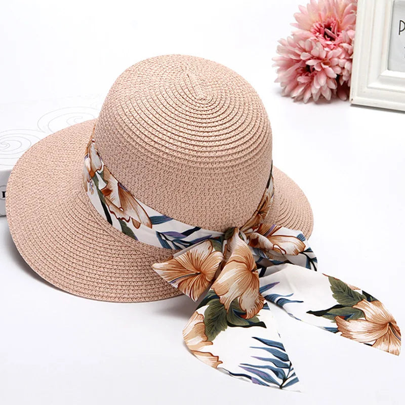 Beach hat for women summer Bohemian sun protection straw hat bowkont visor sun hat sombrero Big eaves straw woven fisherman hat  Amaijoin