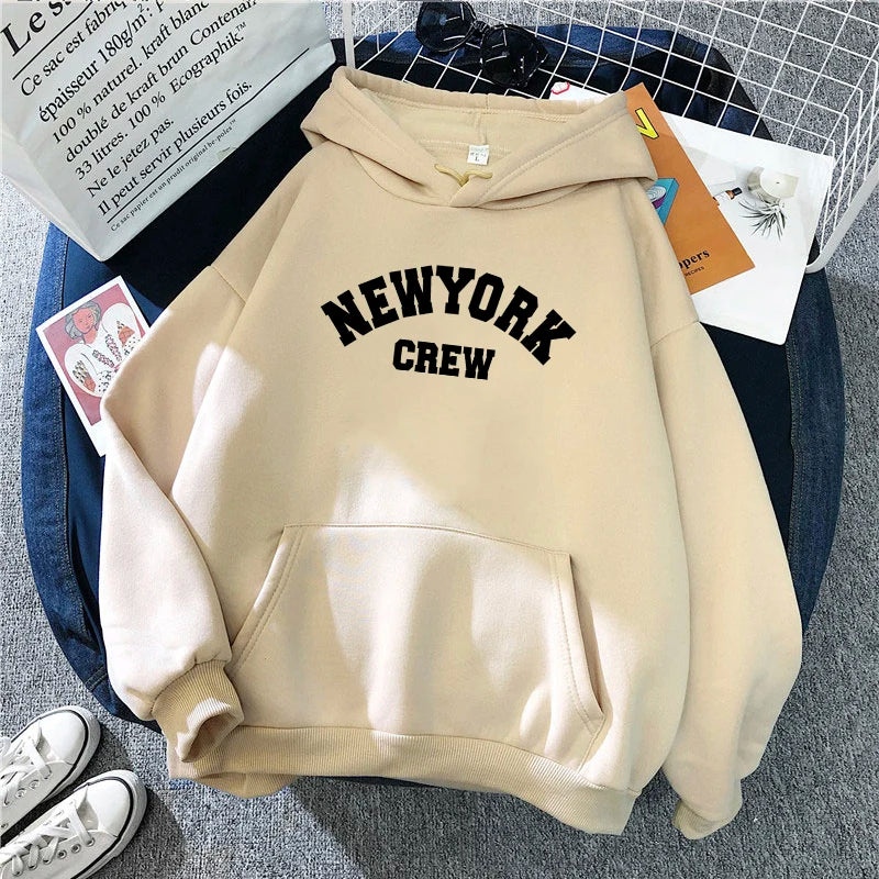 Hirsionsan Letter Print Hoodies Women Oversized Polyester Long Sleeve Female Sweatshirt Streetwear Fleece Ladies Clothes Winter  Amaijoin