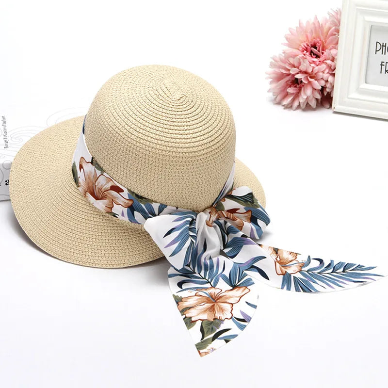 Beach hat for women summer Bohemian sun protection straw hat bowkont visor sun hat sombrero Big eaves straw woven fisherman hat  Amaijoin