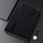 Load image into Gallery viewer, New Men&#39;s Long Sleeve T Shirt Button Lightweight Lapel Loose Polo Shirt Solid Color Top  Amaijoin
