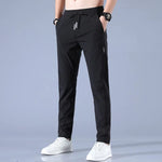 Load image into Gallery viewer, 2024 new Men&#39;s Ice Silk Trousers Solid Color Mid-Waist Loose Breathable Straight-Leg Casual Pants Thin Quick-Drying Sports Pants  Amaijoin
